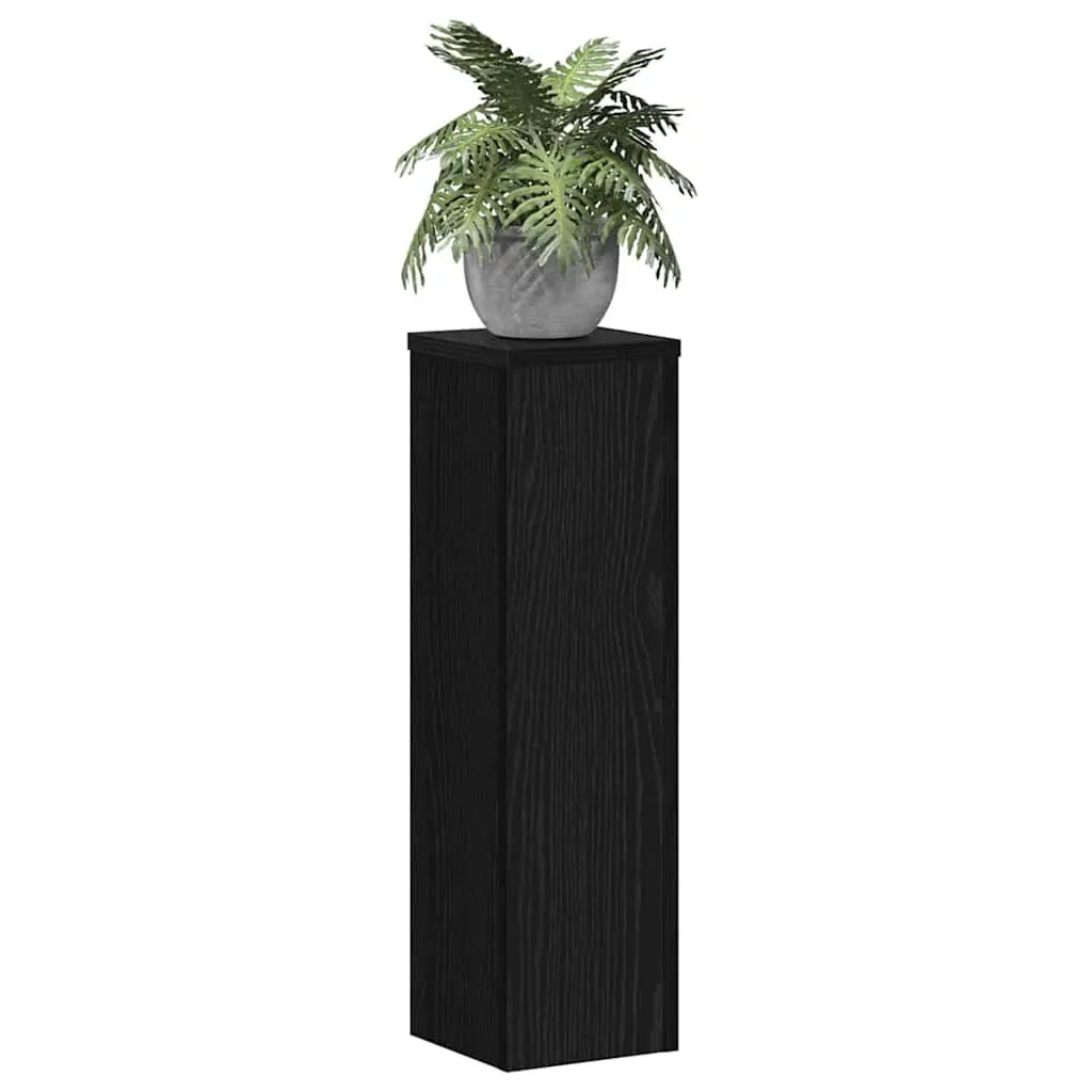 Plant Stand Black 17x17x60cm Modern Display Indoor Outdoor 2 Pieces