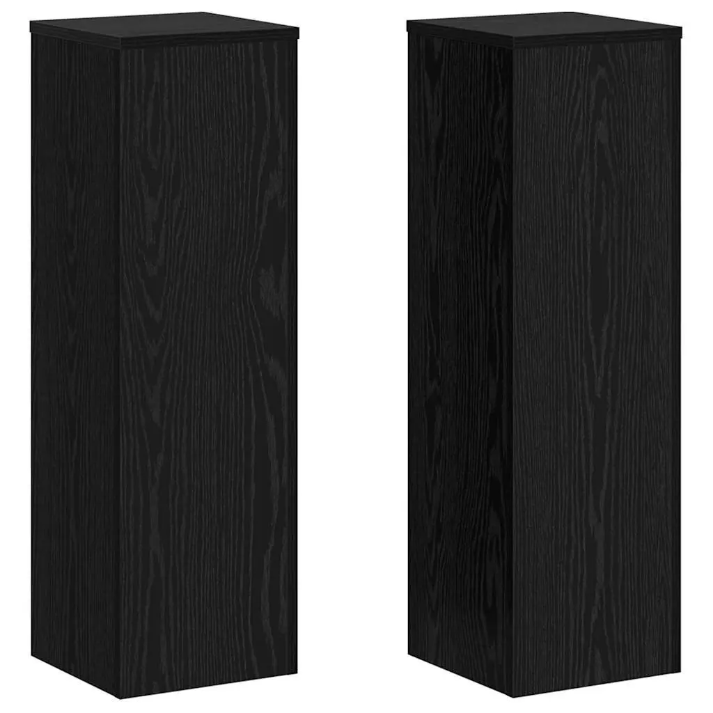 Plant Stand Black 25 x 25 x 80 cm Set of 2 Engineered Wood Indoor Outdoor Garden Display