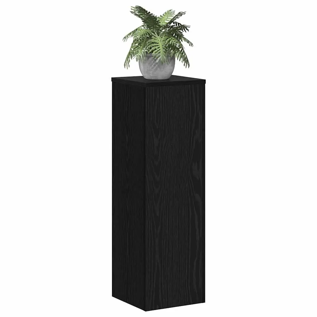 Plant Stand Black 25 x 25 x 80 cm Set of 2 Engineered Wood Indoor Outdoor Garden Display