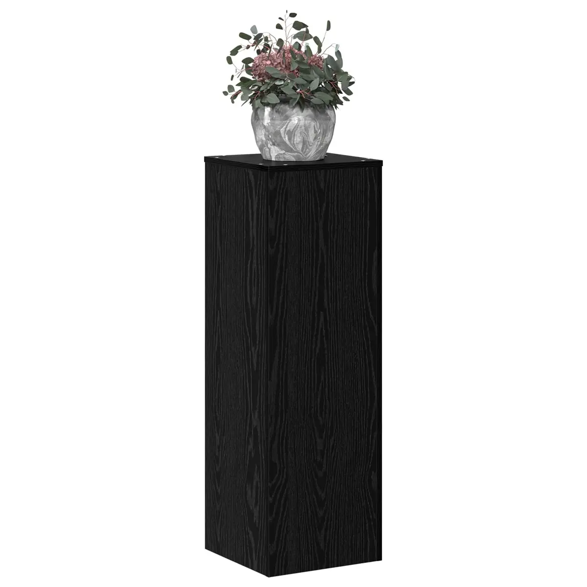 Plant Stand Black Oak 33x33x100cm Modern Display Indoor Outdoor