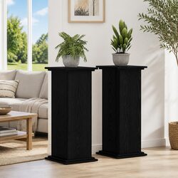 Concise Black Oak Plant Stand 33x33x80cm for Displaying Plants