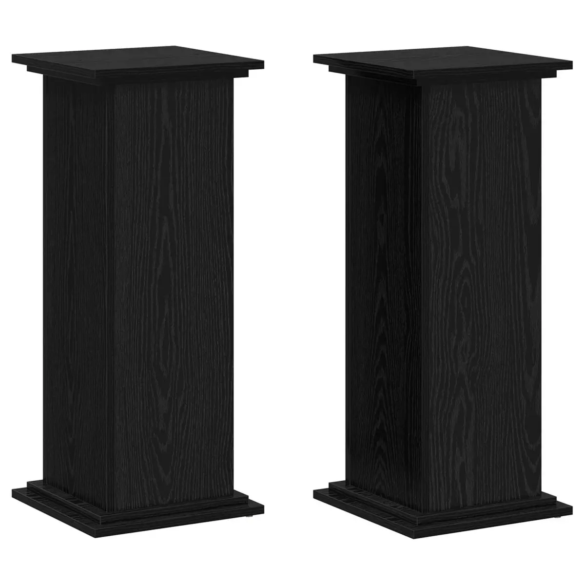 Plant Stand Black Oak 33x33x80cm Modern Engineered Wood Indoor Outdoor Display