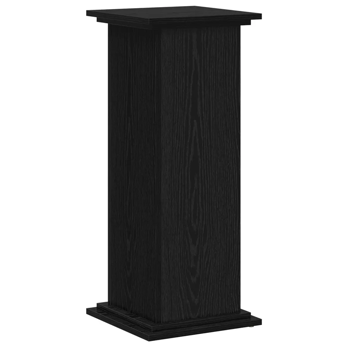 Plant Stand Black Oak 33x33x80cm Modern Engineered Wood Indoor Outdoor Display