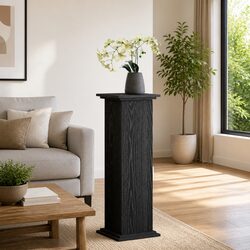 Concise and Durable Black Oak Plant Display Stand