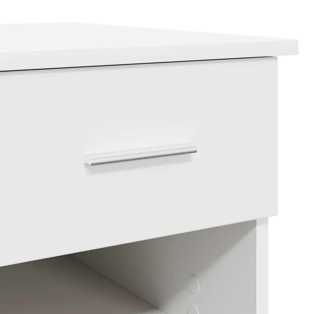 White Writing Desk with Drawer Engineered Wood Office Study Furniture Storage