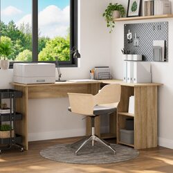 Compact Corner Desk in Sonoma Oak for Any Room
