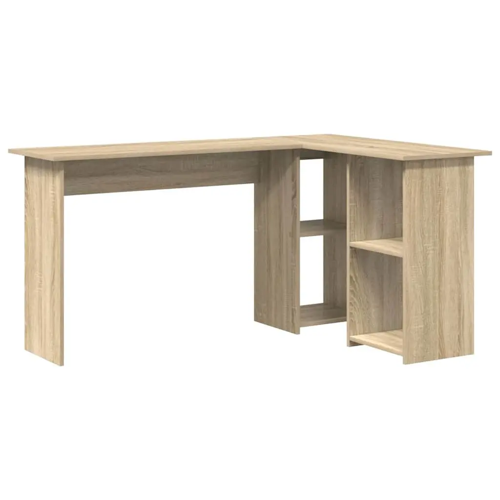 Corner Desk with Shelf Sonoma Oak 142 x 102 x 73 cm Home Office Study