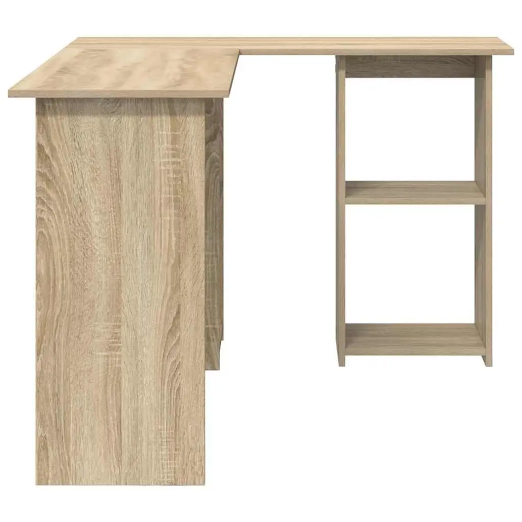 Corner Desk with Shelf Sonoma Oak 142 x 102 x 73 cm Home Office Study