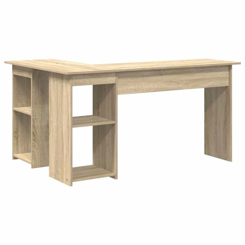 Corner Desk with Shelf Sonoma Oak 142 x 102 x 73 cm Home Office Study