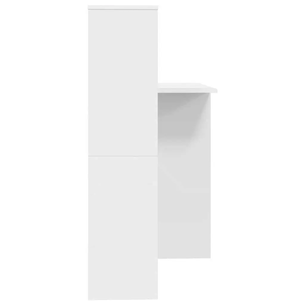 White Engineered Wood Desk with Storage Shelves 131.5x50x106.5cm Office Study