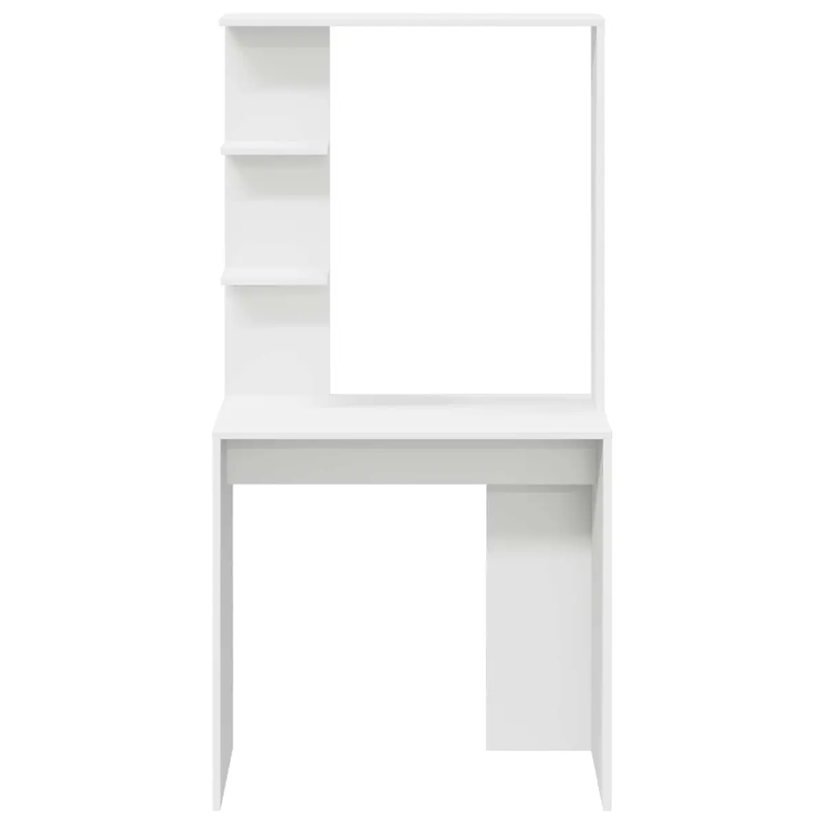Writing Desk White 78.5 x 37 Modern with Shelves Storage for Office Study Workstation