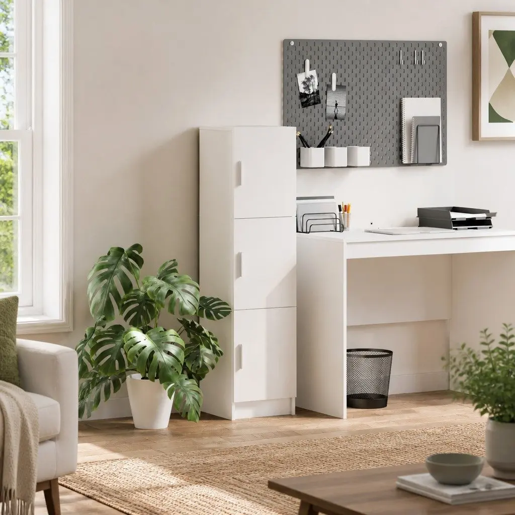 White Highboard Storage Cabinet Modern Living Room Dining Sideboard Buffet
