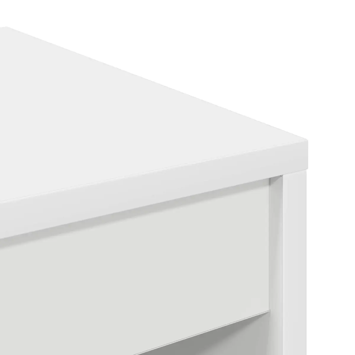 White Writing Desk Compact Home Office Study Computer Table Engineered Wood