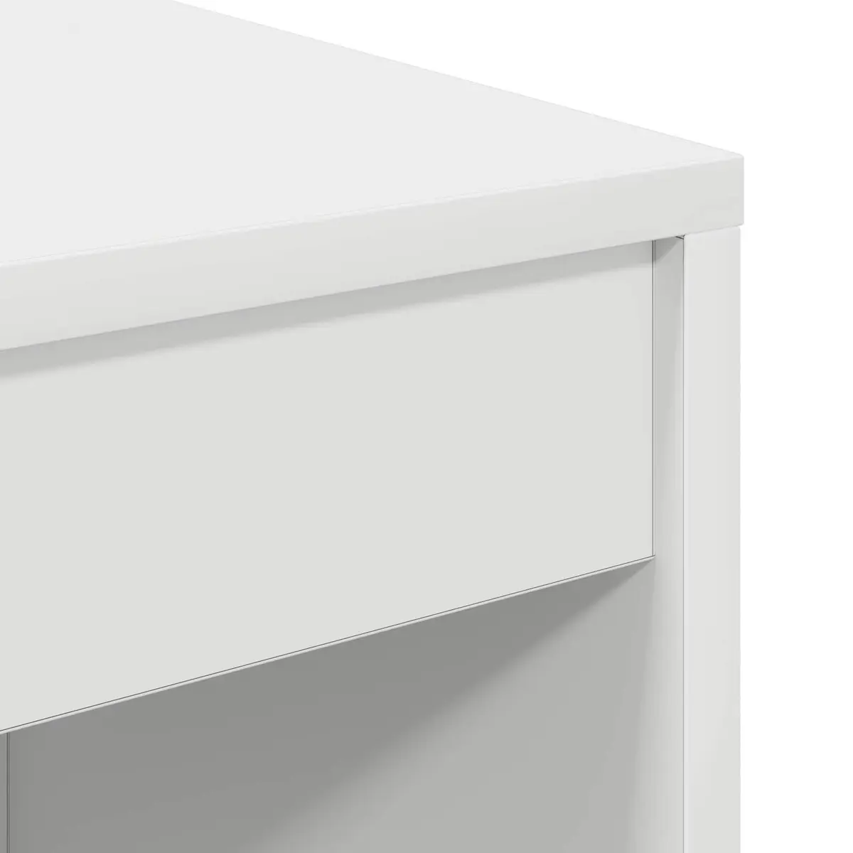 White Writing Desk Compact Office Study Workspace 100x40x76cm Engineered Wood