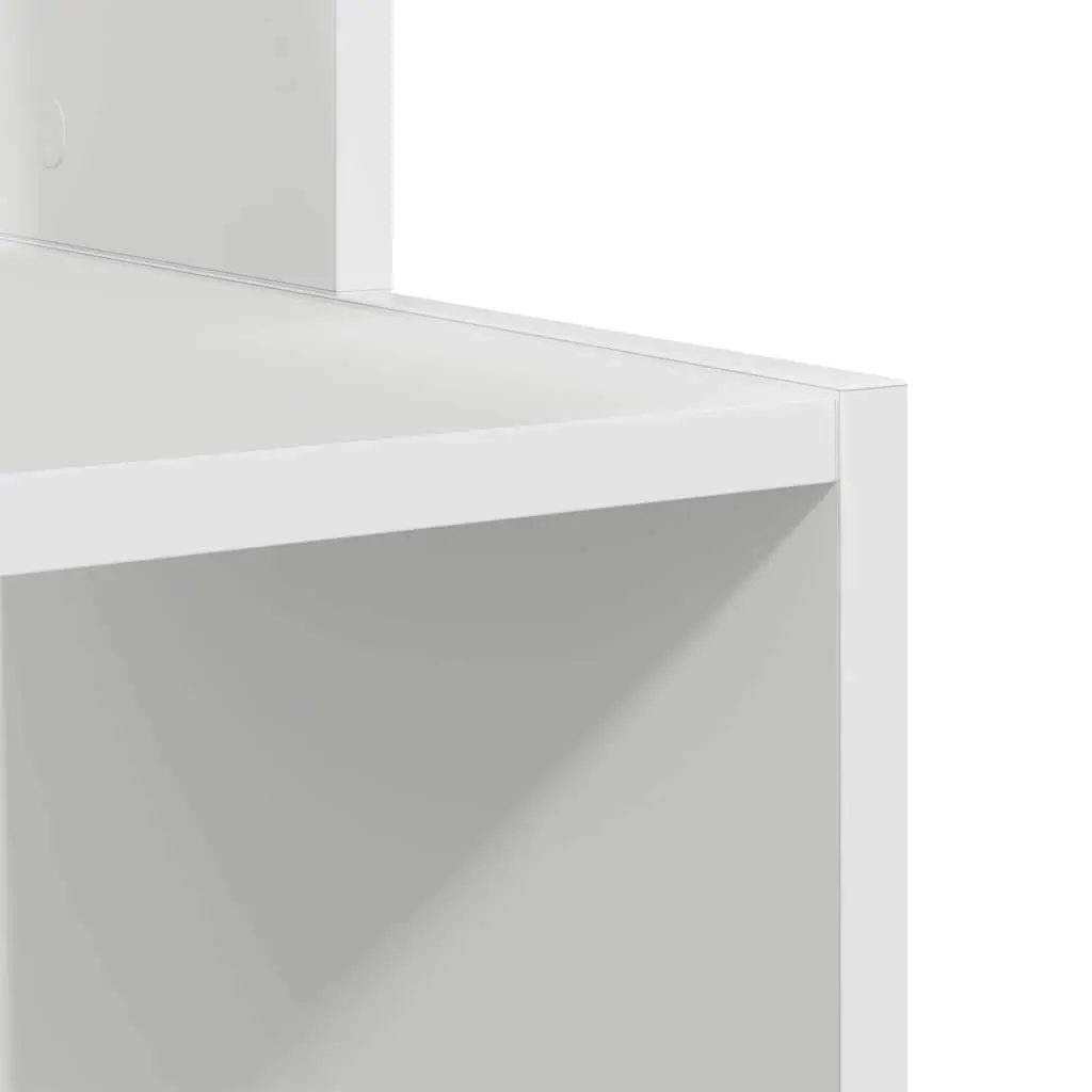 White Desk with Drawer Engineered Wood Rectangular Computer Workstation Storage