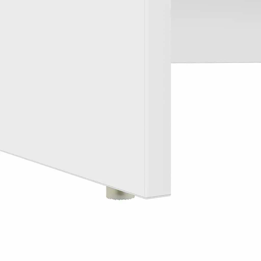 Desk with Drawer White Engineered Wood Modern Home Office Workspace Storage