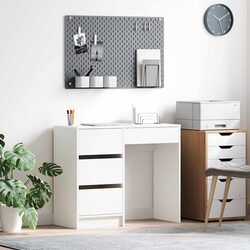 White Computer Desk with Drawer Storage Home Office Workspace 90 x 37.5 x 75 cm