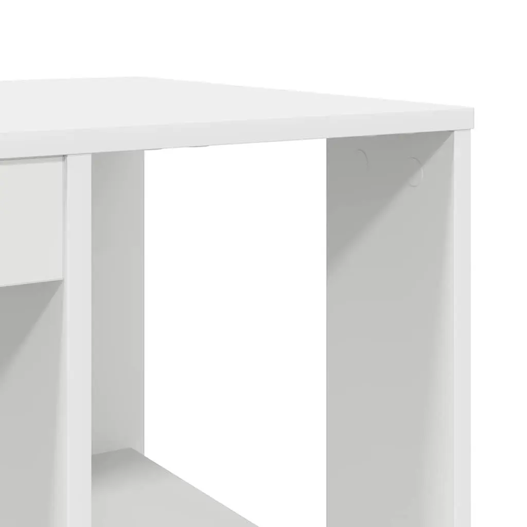 Desk White 130 x 50.5 x 75 cm Storage Office Computer Workspace