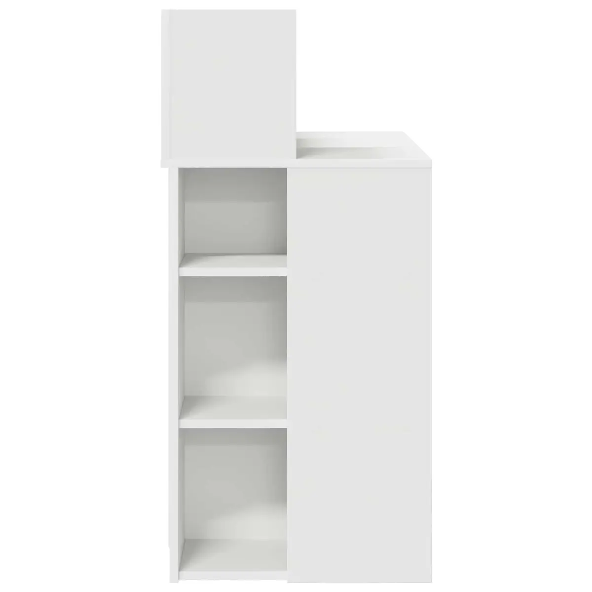 White Desk 90 x 48 x 101.5 cm with Integrated Shelf for Office Writing and Storage