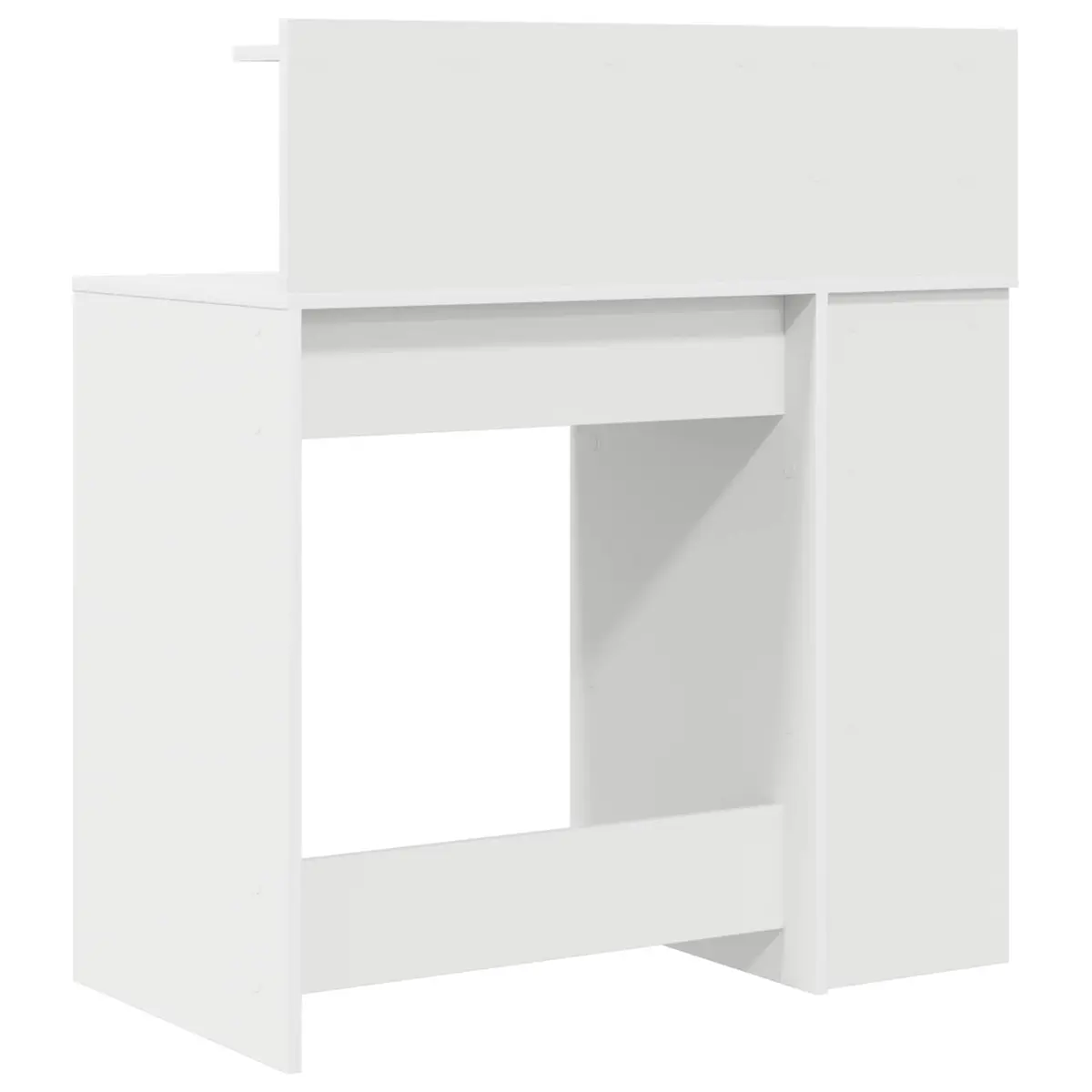 White Desk 90 x 48 x 101.5 cm with Integrated Shelf for Office Writing and Storage