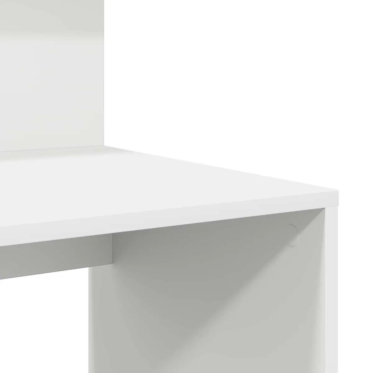 White Desk 90 x 48 x 101.5 cm with Integrated Shelf for Office Writing and Storage
