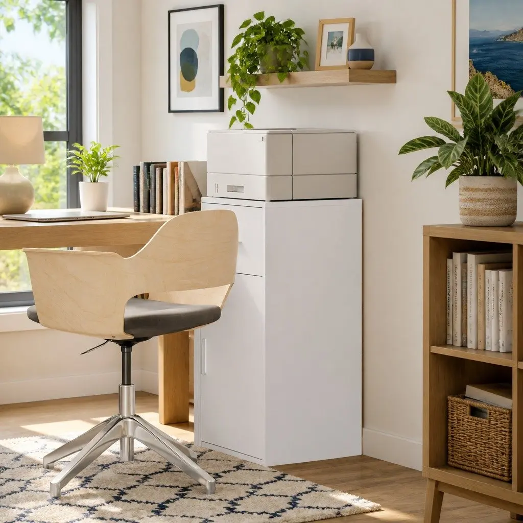 Sideboard White Modern Rectangular with Drawer Storage Cabinet