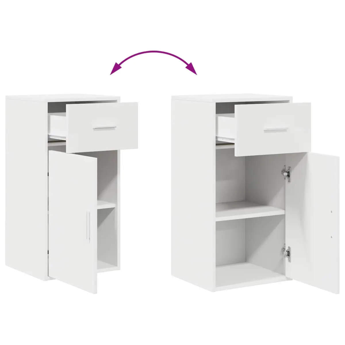 Sideboard White Modern Rectangular with Drawer Storage Cabinet