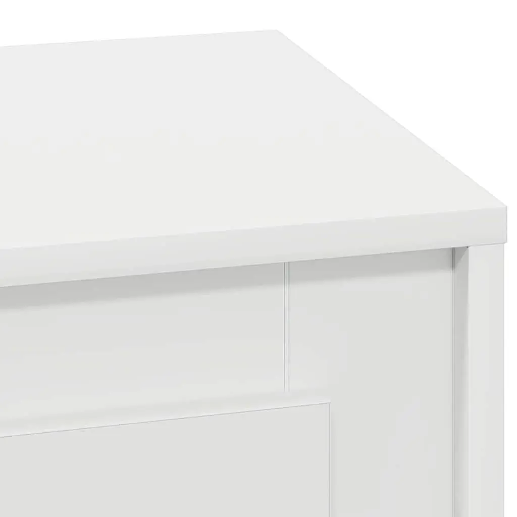 Bedside Cabinet White Engineered Wood 2 Piece LED USB Storage