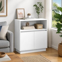 Compact White LED Sideboard for Modern Homes
