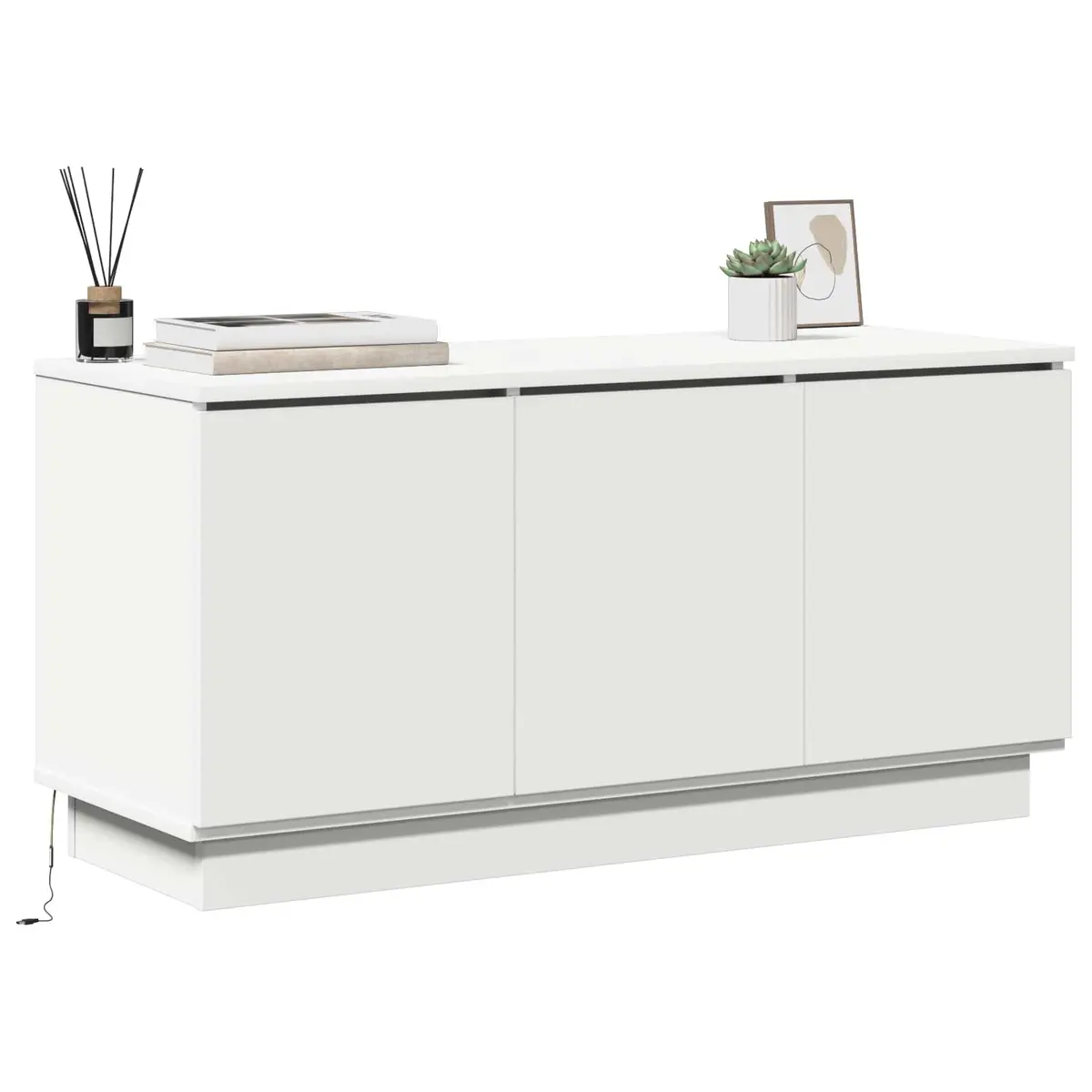 White TV Cabinet 100x38x49cm for Easy Setup