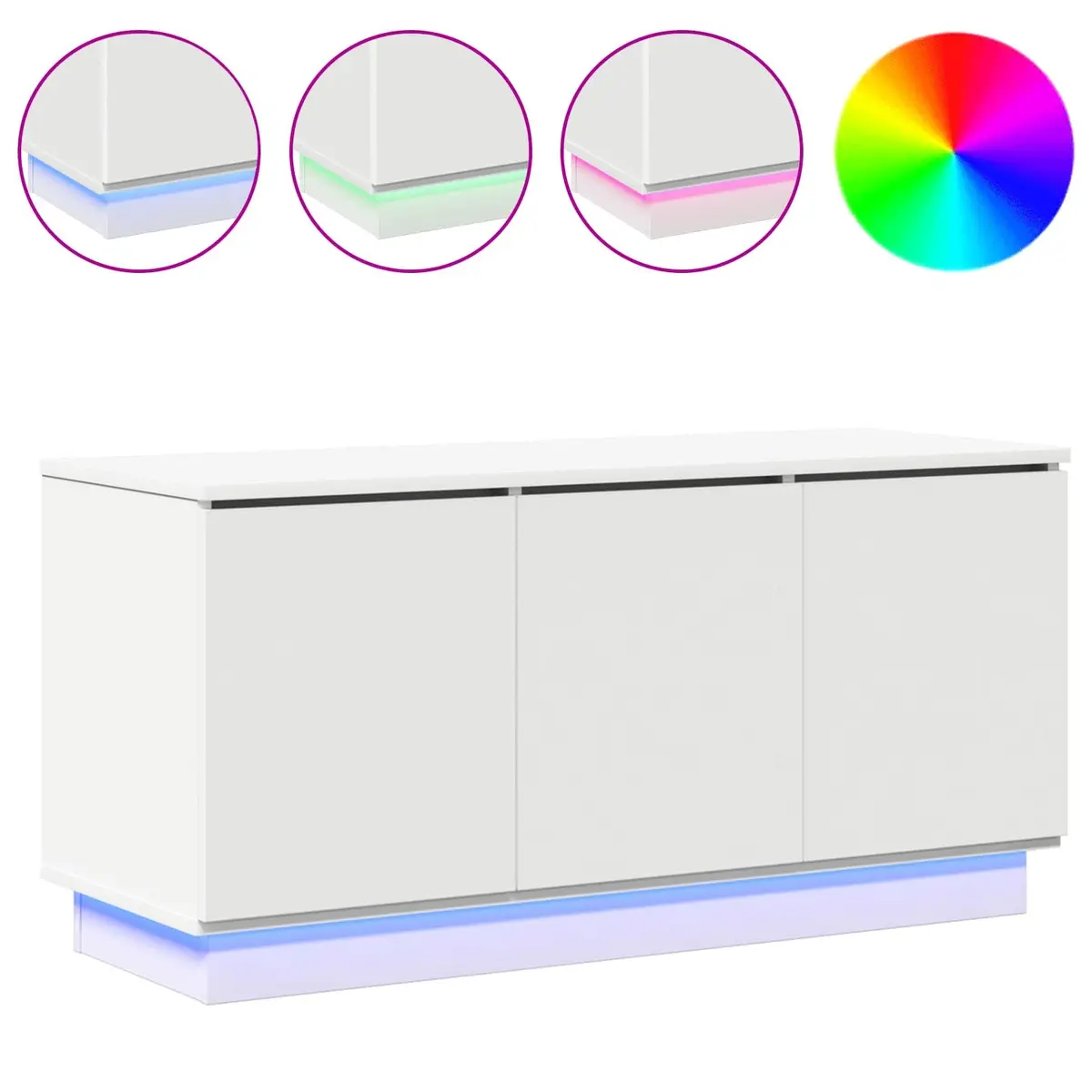White TV Cabinet 100x38x49cm for Easy Setup
