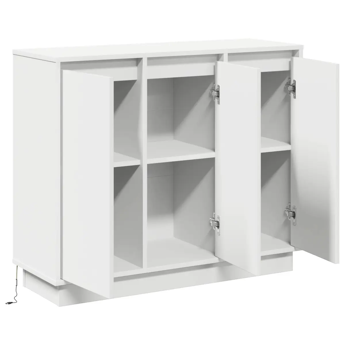 LED Sideboard White 90 x 32 x 75 cm Modern Storage Cabinet with Integrated LED Lights