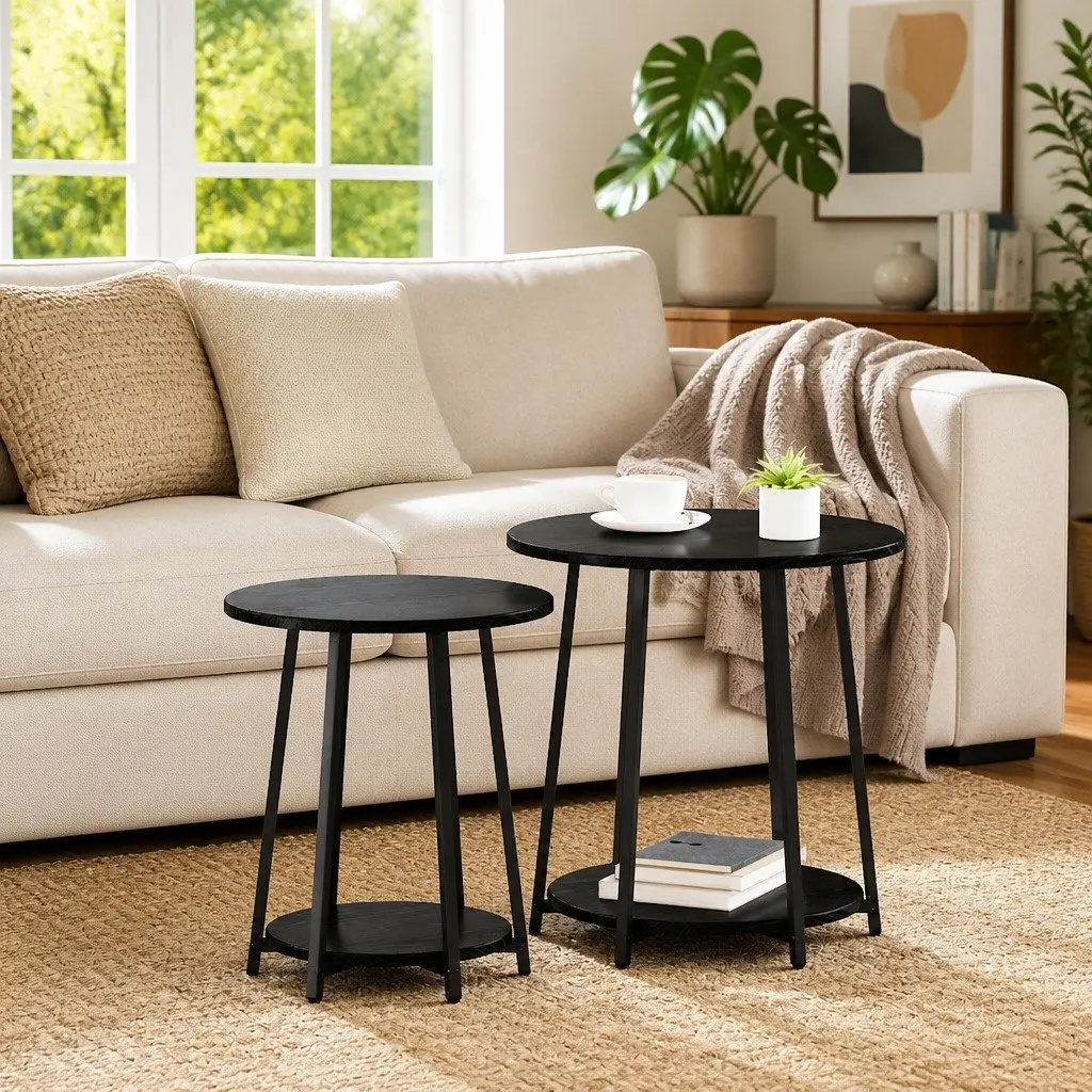 Side Table Set in Black