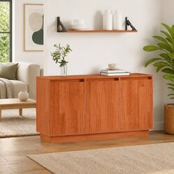Brown Oak Sideboard: Compact and Modern Storage Solution