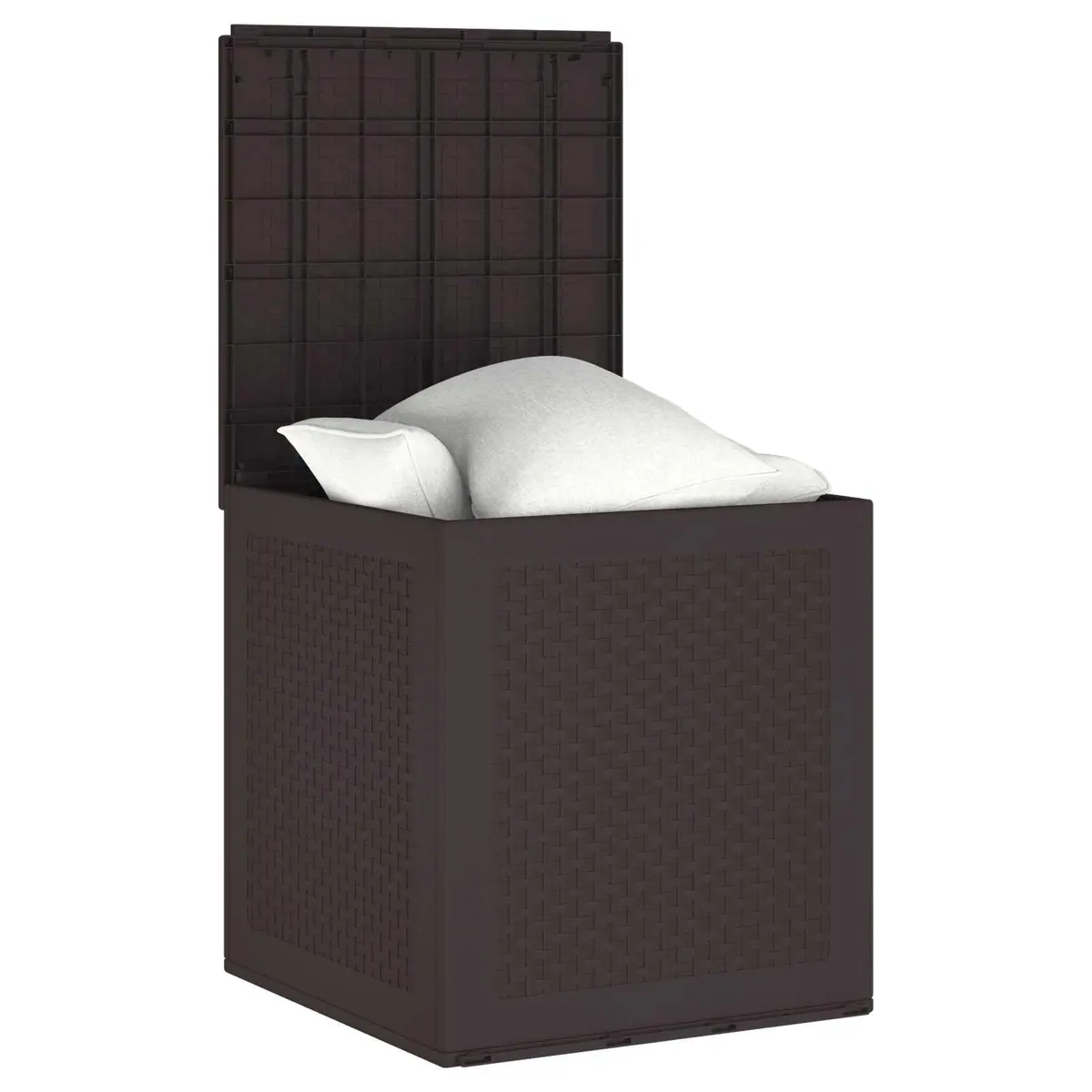 Garden Storage Box Brown Outdoor Furniture 55x53x57cm Polypropylene Container