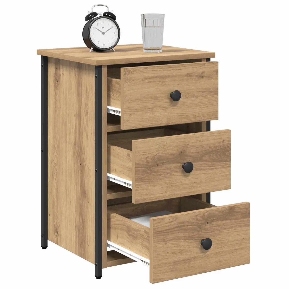 Bedside Cabinet Brown 40 x 36 x 60 cm Storage Drawer 2 Piece