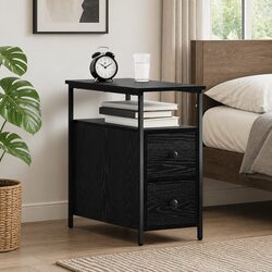 Compact Black Bedside Cabinet for Any Room