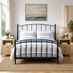 Compact Black Bedside Cabinet Set - Perfect for Your Space