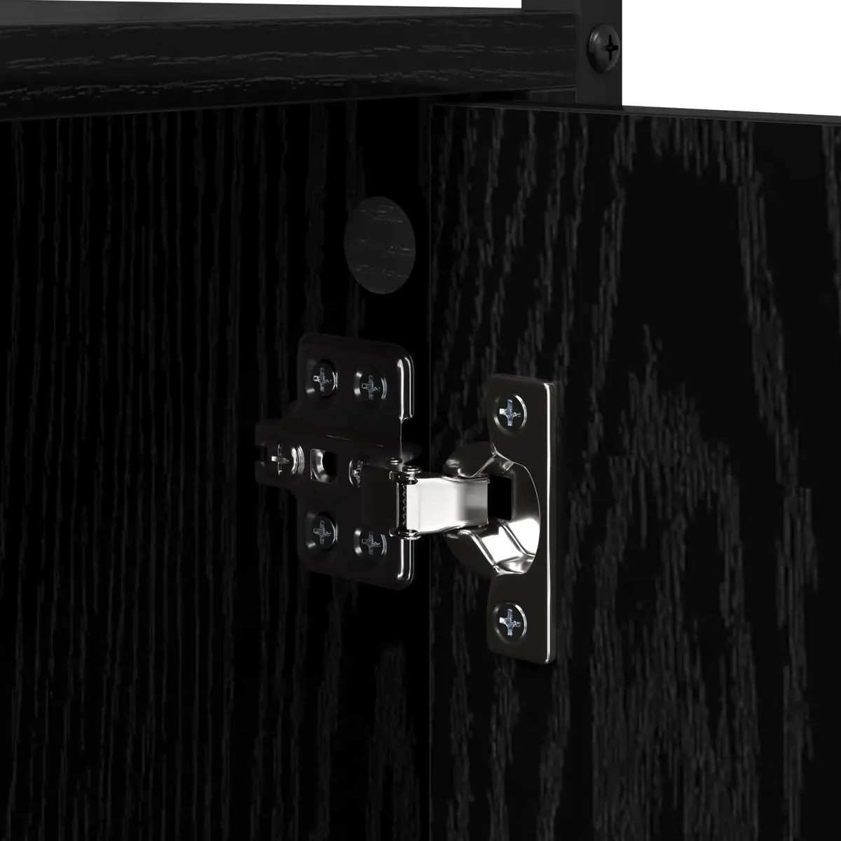 Washing Machine Cabinet Storage Unit Laundry Organizer Black Oak 68x48.5x194cm