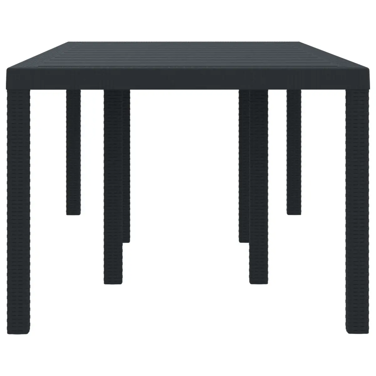 Garden Table Anthracite Rectangular Poly Rattan Outdoor Dining Furniture Steel Frame
