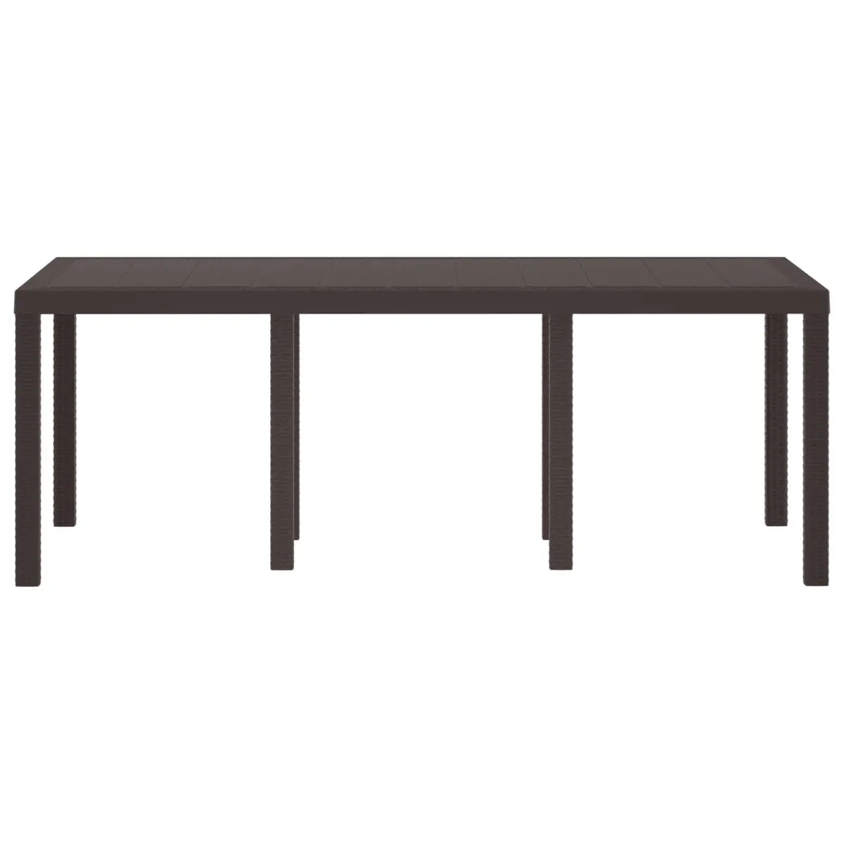 Garden Dining Table Brown Rectangular 200x100x73cm Poly Rattan Weather-Resistant Steel Frame