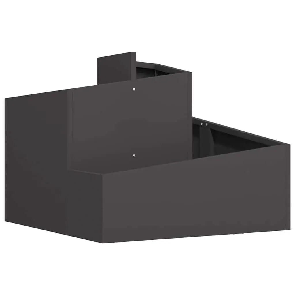 Garden Planter Black 60x60x50cm Metal Outdoor Flower Pot Raised Bed