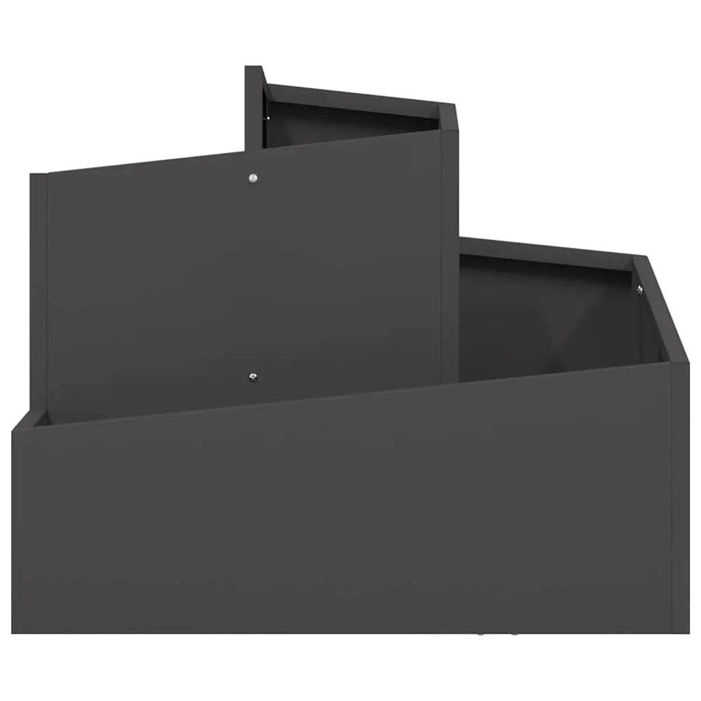 Garden Planter Black 60x60x50cm Metal Outdoor Flower Pot Raised Bed