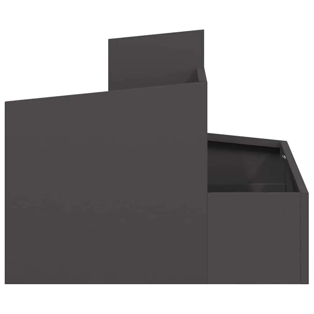 Garden Planter Black 60x60x50cm Metal Outdoor Flower Pot Raised Bed