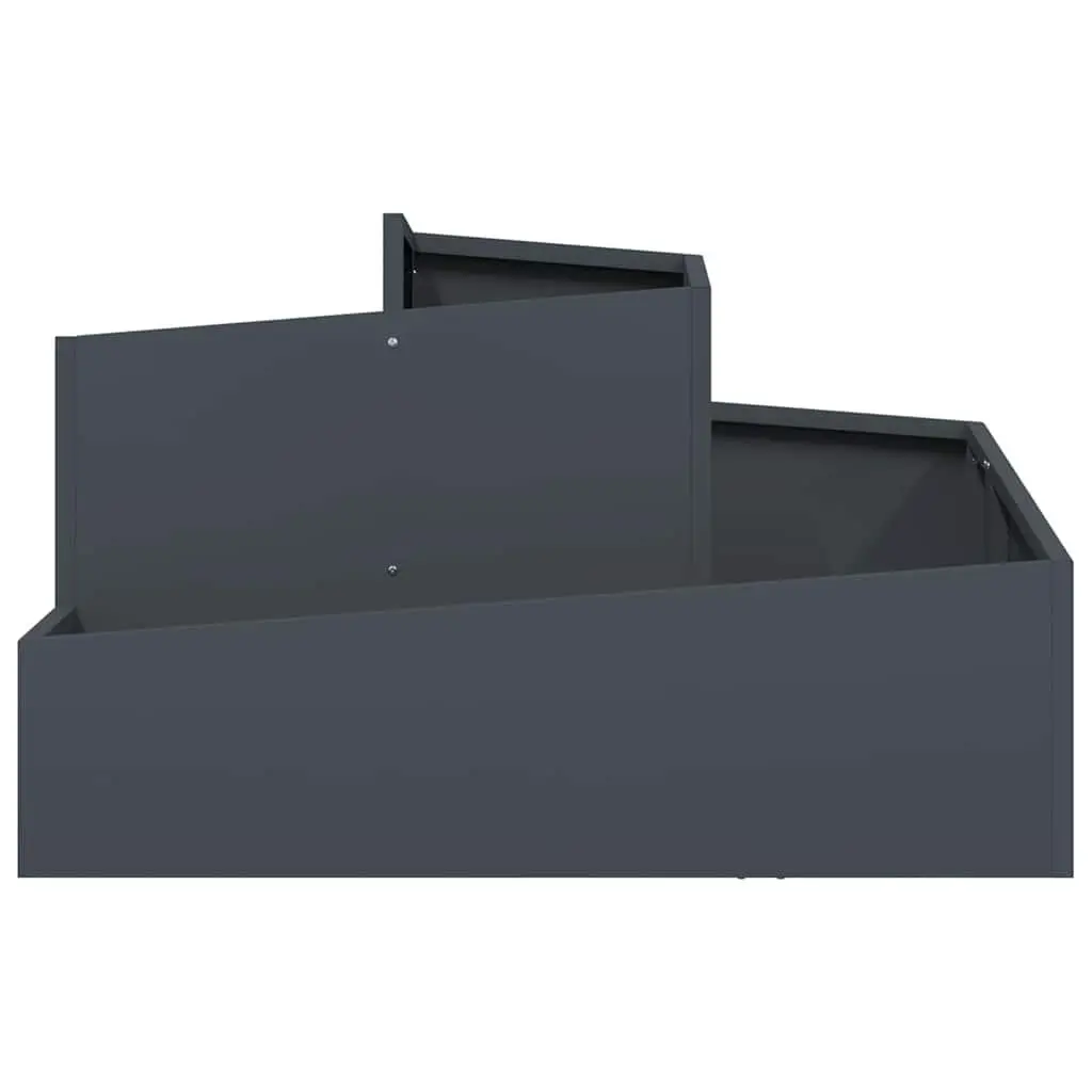 Garden Planter Anthracite 80x80x50cm Metal Outdoor Raised Bed Contemporary