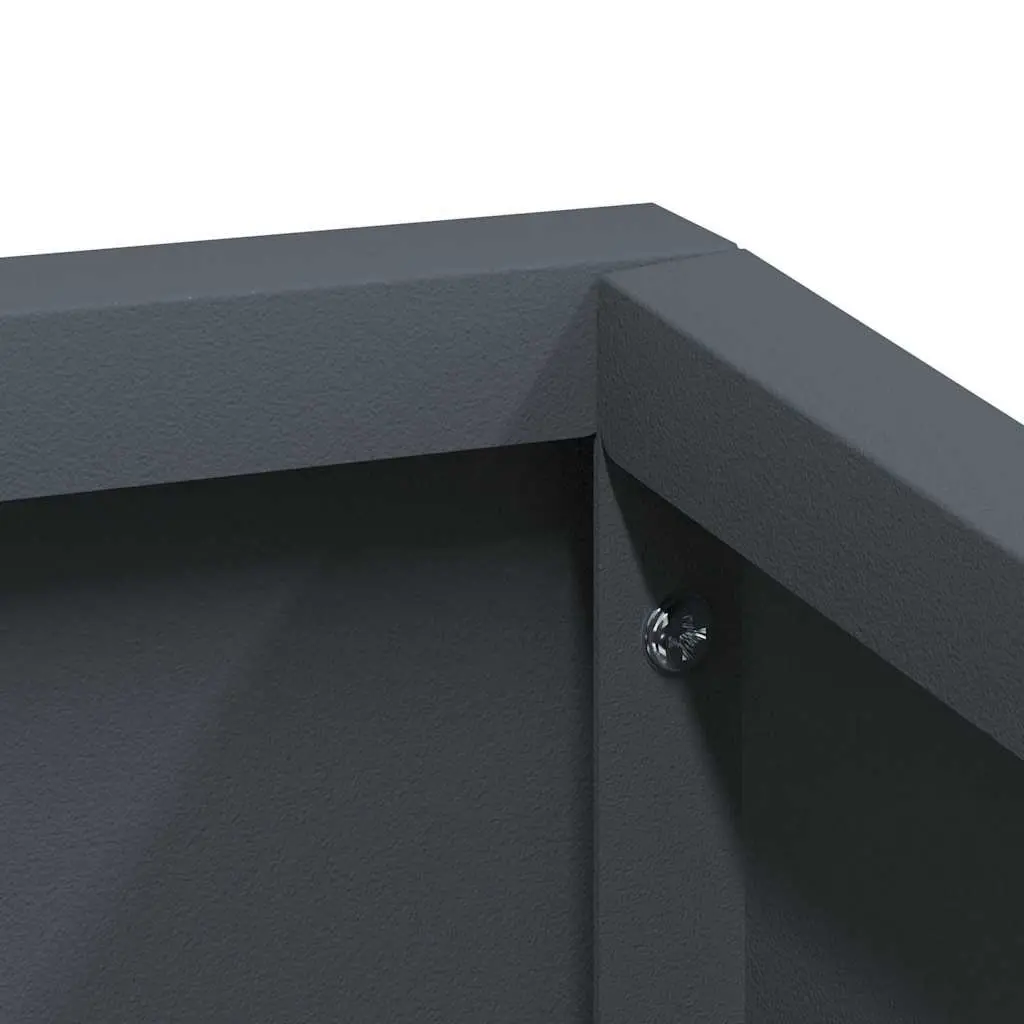Garden Planter Anthracite 80x80x50cm Metal Outdoor Raised Bed Contemporary