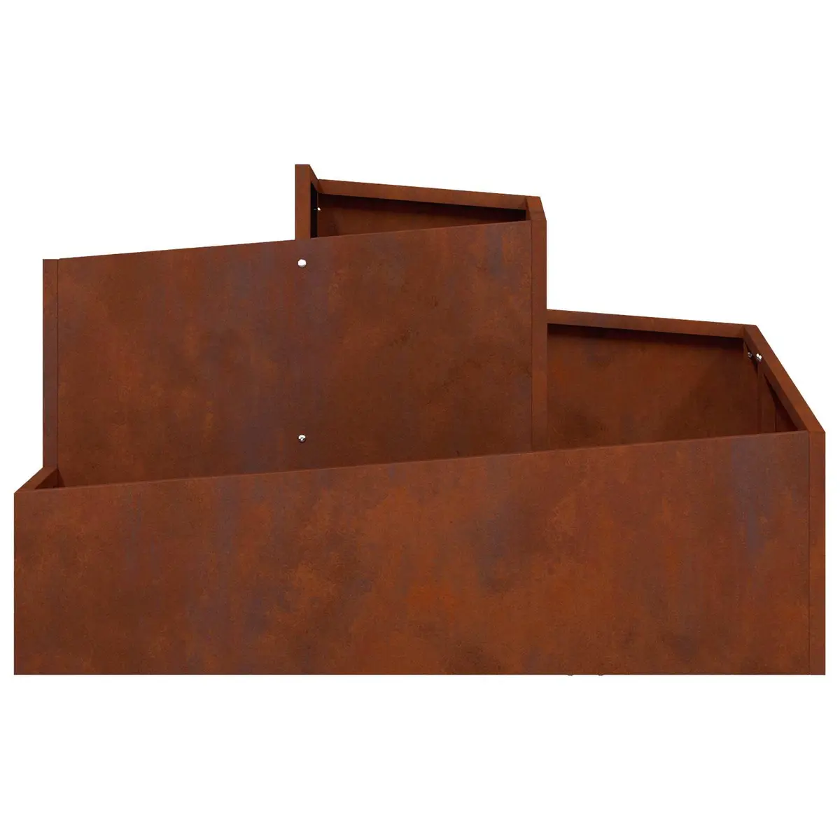 Metal Garden Planter Brown 80 x 80 x 50 cm Modern Square Outdoor Raised Bed