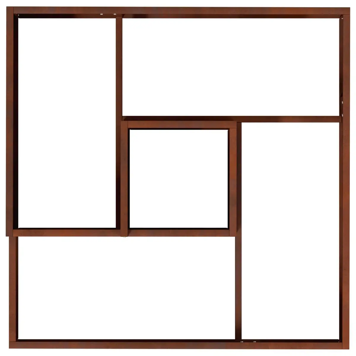Metal Garden Planter Brown 80 x 80 x 50 cm Modern Square Outdoor Raised Bed
