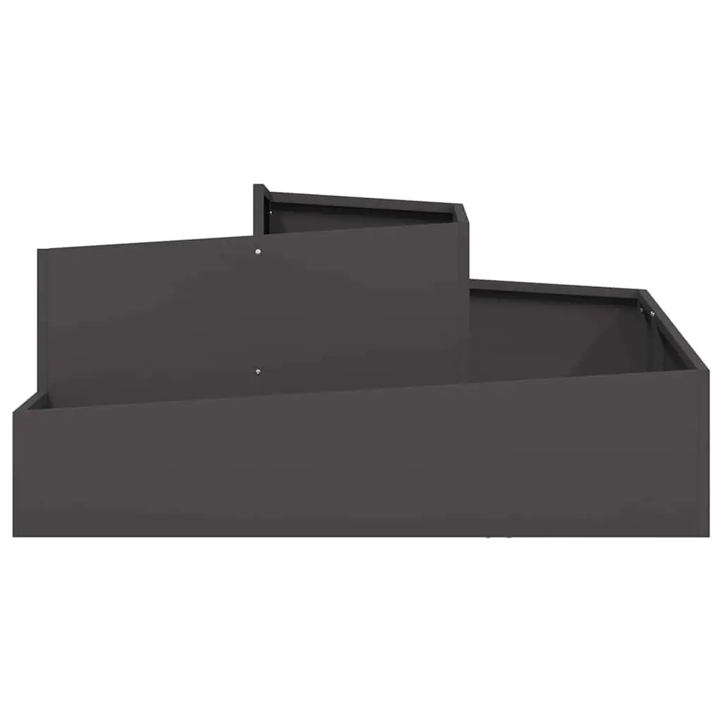 Metal Garden Planter Black 100 x 100 x 50 cm Outdoor Raised Bed Flower Box