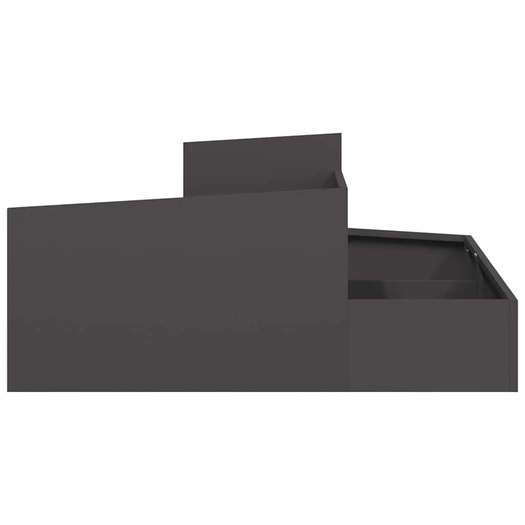 Metal Garden Planter Black 100 x 100 x 50 cm Outdoor Raised Bed Flower Box